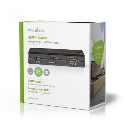 2-poorts | HDMI-Switch | Zwart