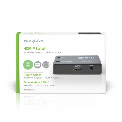 HDMI™-Switch | 3 poort(en) | 3x HDMI™ Input | 1x HDMI™ Output | 1080p | 3.4 Gbps | ABS | Zwart