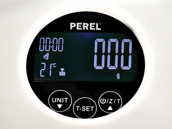 DIGITALE KEUKENWEEGSCHAAL - 5 kg / 1 g - MET TEMPERATUUR / KLOK / ALARM / TIMER