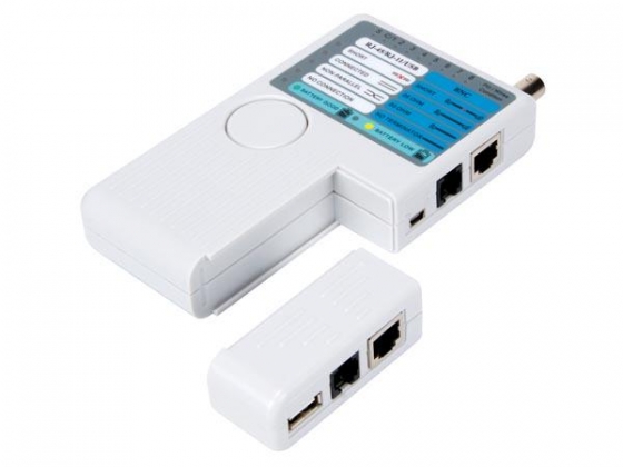 USB-/LAN-TESTER VOOR USB-A, MINI-USB-B, BNC, RJ45, RJ12, RJ11, RJ10