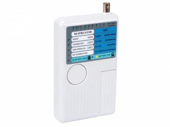 USB-/LAN-TESTER VOOR USB-A, MINI-USB-B, BNC, RJ45, RJ12, RJ11, RJ10