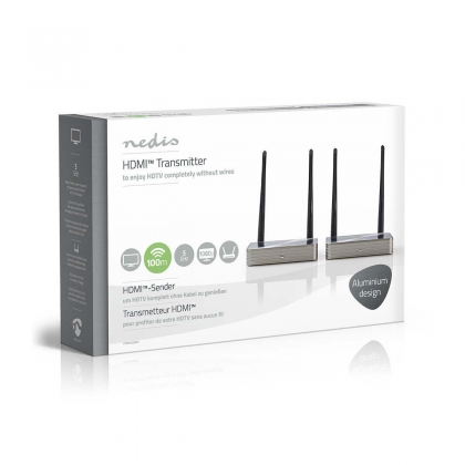 Draadloze HDMI™-Zender | Wi-Fi | 5.15 - 5.85 MHz | 100 m (gezichtsveld) | Maximale resolutie: 1080p | 6.75 Gbps | IR Return-functie | ABS | Zilver