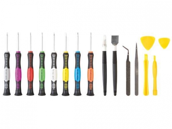 SET MET PRECISIESCHROEVENDRAAIERS VOOR iPHONE4, iPHONE4S, iPAD EN ANDERE MOBIELE TOESTELLEN - 16-DELIG