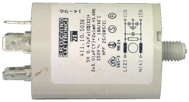 Ontstoorcondensator 0.47uf / 450 v + earth