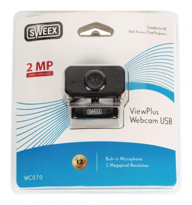 Webcam USB 2 MPixel 720P Kunststof Zwart