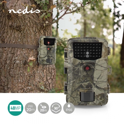 Wildlife Camera | 4K@10fps | 48.0 MPixel | 4 MPixel CMOS | IP66 | Black No-Glow IR | Night vision | Viewing angle: 90 ° | Motion sensor | Detection angle: 60 ° | Detection range: 20.0 m | Screen size: 2.3 " | LCD Screen | Brown / Green