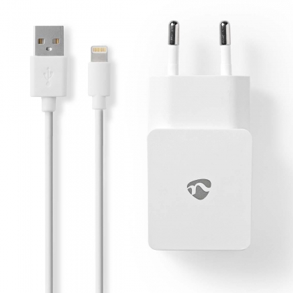 Wandoplader | 2,4 A | Losse Lightning kabel | Apple MFi gecertificeerd | Wit