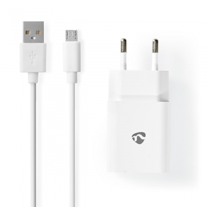 Wandlader | 2,1 A | losse kabel | Micro-USB | wit