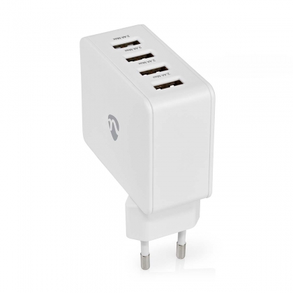 Oplader | 24 W | Snellaad functie | 4x 2.4 A | Outputs: 4 | 4x USB-A | Geen Kabel Inbegrepen | Single Voltage Output