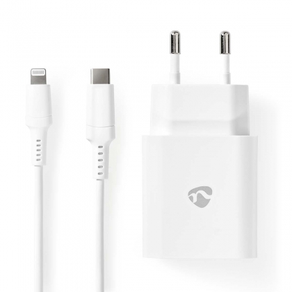 Oplader | 20 W | Snellaad functie | 1.67 / 2.22 / 3.0 A | Outputs: 1 | USB-C™ | Lightning 8-Pins (Los) Kabel | 1.00 m | Automatische Voltage Selectie | Wit