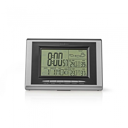 Weerstation | Binnen & Buiten | Inclusief draadloze weersensor | Weersvoorspelling | Tijdweergave | LCD met Achtergrondverlichting | Wekkerfunctie