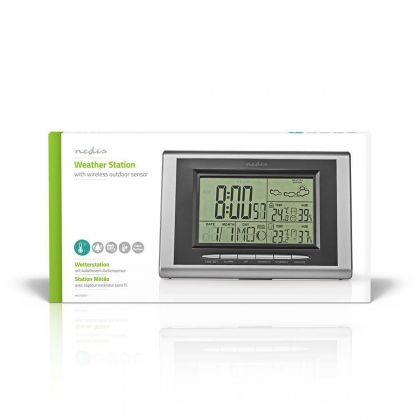 Weerstation | Binnen & Buiten | Inclusief draadloze weersensor | Weersvoorspelling | Tijdweergave | LCD met Achtergrondverlichting | Wekkerfunctie