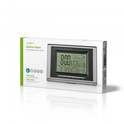 Weerstation | Binnen & Buiten | Inclusief draadloze weersensor | Weersvoorspelling | Tijdweergave | LCD met Achtergrondverlichting | Wekkerfunctie