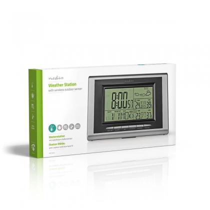 Weerstation | Binnen & Buiten | Inclusief draadloze weersensor | Weersvoorspelling | Tijdweergave | LCD met Achtergrondverlichting | Wekkerfunctie