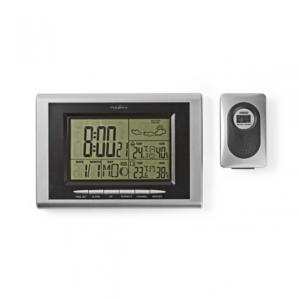 Weerstation | Binnen & Buiten | Inclusief draadloze weersensor | Weersvoorspelling | Tijdweergave | LCD met Achtergrondverlichting | Wekkerfunctie