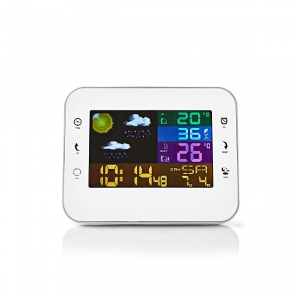 Weerstation | Binnen & Buiten | Inclusief draadloze weersensor | Weersvoorspelling | Tijdweergave | LCD-Kleurenscherm | Wekkerfunctie