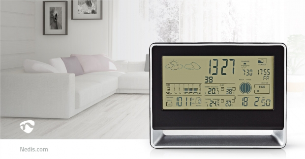 Weerstation | Binnen & Buiten | Inclusief draadloze weersensor | Weersvoorspelling | Barometer | Tijdweergave | Verlicht LCD-Scherm | Wekkerfunctie