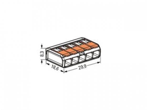 WAGO VERBINDINGSKLEM 5 x 0.2 - 4 mm² VOOR ALLE KABELSOORTEN