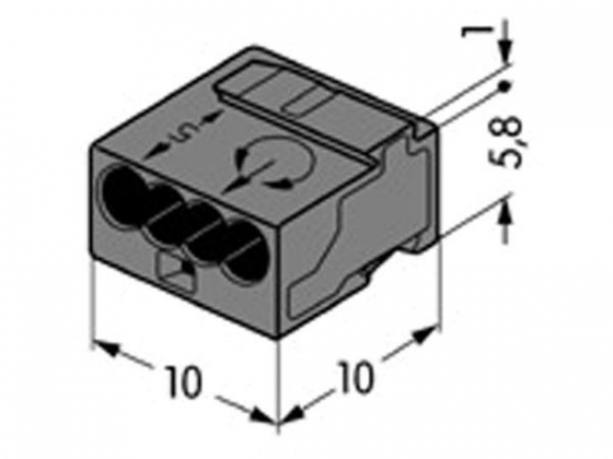 MICRO-DRAADCONNECTOR VOOR VERDEELDOZEN 4-ADERIG KLEMMENBLOK, ROOD