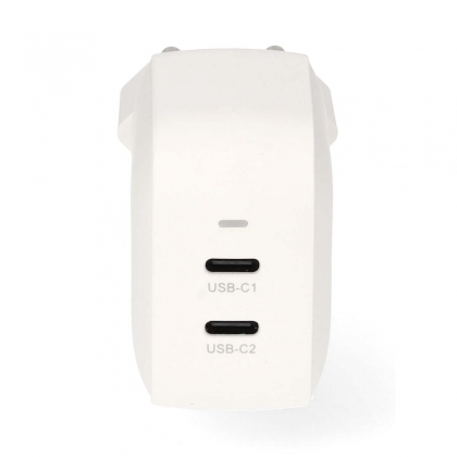 Oplader | 35 W | GaN | PD3.0 | Snellaad functie | 1.75 / 2.33 / 2.92 / 3.0 A | Outputs: 2 | 2x USB-C™ | Automatische Voltage Selectie | Wit
