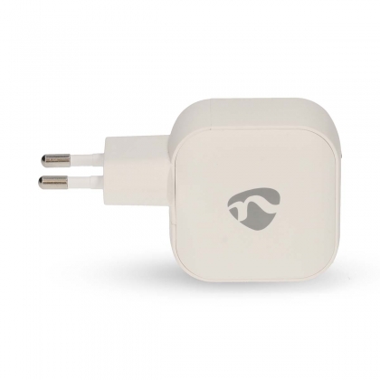 Oplader | 35 W | GaN | PD3.0 | Snellaad functie | 1.75 / 2.33 / 2.92 / 3.0 A | Outputs: 2 | 2x USB-C™ | Automatische Voltage Selectie | Wit