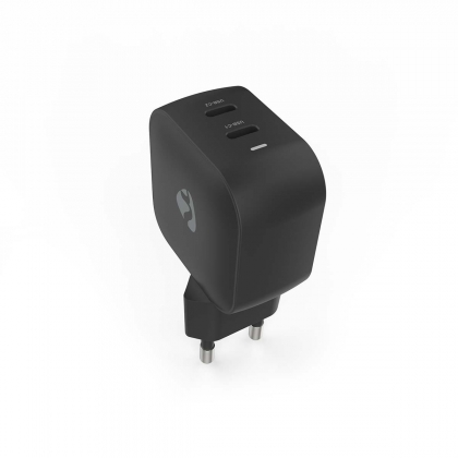 Oplader | 45 W | GaN | PD3.0 | Snellaad functie | 2.25 / 3.0 A | Outputs: 2 | 2x USB-C™ | Automatische Voltage Selectie | Zwart