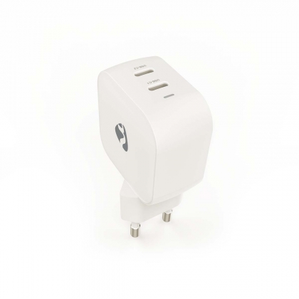 Oplader | 45 W | GaN | PD3.0 | Snellaad functie | 2.25 / 3.0 A | Outputs: 2 | 2x USB-C™ | Automatische Voltage Selectie | Wit