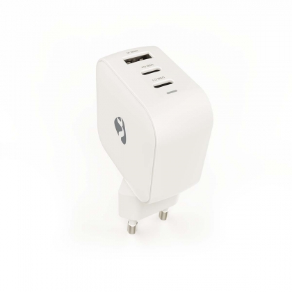 Oplader | 70 W | GaN | PD3.0 | Snellaad functie | 1.5 / 2.25 / 2.5 / 3.0 / 3.5 A | Outputs: 3 | USB-A / 2x USB-C™ | Automatische Voltage Selectie | Wit