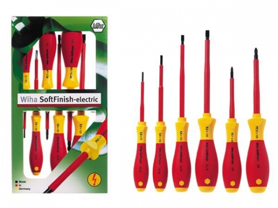 Wiha Schroevendraaierset SoftFinish electric sleufkop, Pozidriv 6-delig (25477)