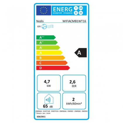 SmartLife Airconditioner | Wi-Fi | 16000 BTU | 140 m³ | Ontvochtiging | Android™ & iOS | Energieklasse: A | 3 Snelheden | 65 dB | Wit