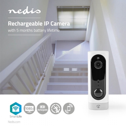SmartLife Camera voor Binnen | Wi-Fi | Full HD 1080p | Cloud Opslag (optioneel) / microSD (niet inbegrepen) | Met bewegingssensor | Nachtzicht | Wit