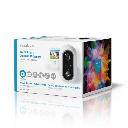 SmartLife Camera voor Buiten | Wi-Fi | Full HD 1080p | IP65 | Max. batterijduur: 4 Maanden | Cloud Opslag (optioneel) / microSD (niet inbegrepen) | 5 V DC | Met bewegingssensor | Nachtzicht | Wit