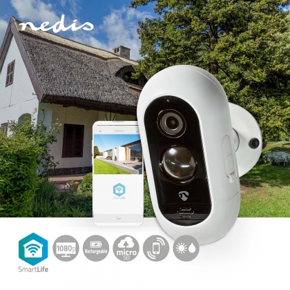 Draadloze SmartLife Camera voor Buiten | Wi-Fi | Full HD 1080p | IP65 | Nachtzicht | PIR | Wit