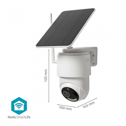 SmartLife Camera voor Buiten | Wi-Fi | Full HD 1080p | Kiep en kantel | IP65 | Max. batterijduur: 5 Maanden | Cloud Opslag (optioneel) / microSD (niet inbegrepen) | 5 V DC | Met bewegingssensor | Nachtzicht | Wit