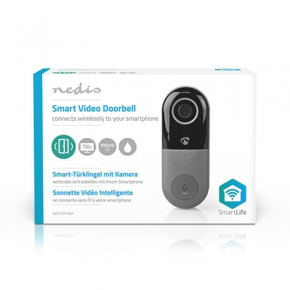 Wi-Fi Smart Videodeurbel | Bediening via App | microSD-Sleuf | HD 720p