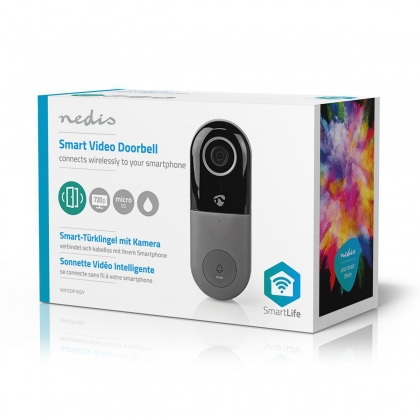 Wi-Fi Smart Videodeurbel | Bediening via App | microSD-Sleuf | HD 720p