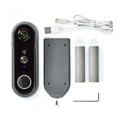 SmartLife Videodeurbel | Wi-Fi | Batterij Gevoed | Full HD 1080p | Cloud Opslag (optioneel) / microSD (niet inbegrepen) | IP54 | Met bewegingssensor | Nachtzicht | Grijs