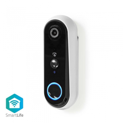 SmartLife Videodeurbel | Wi-Fi | Batterij Gevoed | HD 720p | Cloud Opslag (optioneel) / microSD (niet inbegrepen) | IP54 | Met bewegingssensor | Nachtzicht | Wit