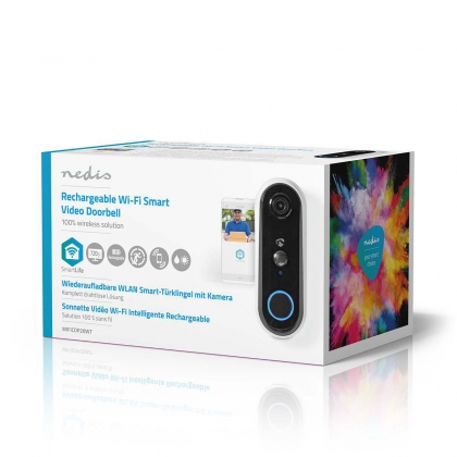 SmartLife Videodeurbel | Wi-Fi | Batterij Gevoed | HD 720p | Cloud Opslag (optioneel) / microSD (niet inbegrepen) | IP54 | Met bewegingssensor | Nachtzicht | Wit