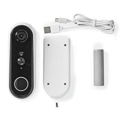 SmartLife Videodeurbel | Wi-Fi | Batterij Gevoed | HD 720p | Cloud Opslag (optioneel) / microSD (niet inbegrepen) | IP54 | Met bewegingssensor | Nachtzicht | Wit