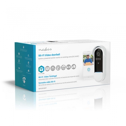 SmartLife Videodeurbel | Wi-Fi | Batterij Gevoed | Full HD 1080p | Cloud Opslag (optioneel) / microSD (niet inbegrepen) | IP54 | Met bewegingssensor | Nachtzicht | Wit