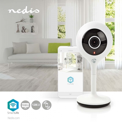 SmartLife Camera voor Binnen | Wi-Fi | Full HD 1080p | Cloud Opslag (optioneel) / microSD (niet inbegrepen) | Met bewegingssensor | Nachtzicht | Wit