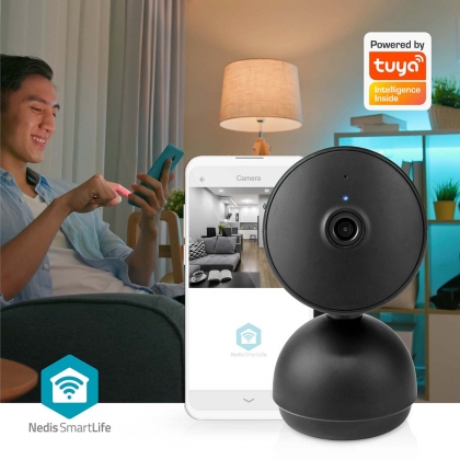 SmartLife Camera voor Binnen | Wi-Fi | Full HD 1080p | Pan tilt | Cloud Opslag (optioneel) / microSD (niet inbegrepen) / Onvif | Met bewegingssensor | Nachtzicht | Zwart