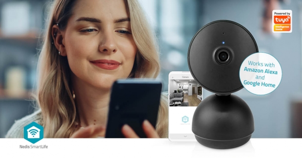 SmartLife Camera voor Binnen | Wi-Fi | Full HD 1080p | Pan tilt | Cloud Opslag (optioneel) / microSD (niet inbegrepen) / Onvif | Met bewegingssensor | Nachtzicht | Zwart