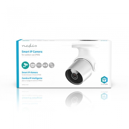 SmartLife Camera voor Buiten | Wi-Fi | Full HD 1080p | IP65 | Bewegingssensor | Nachtzicht | Wit / Zilver