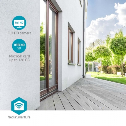 SmartLife Camera voor Buiten | Wi-Fi | Omgevingslicht | Full HD| IP65 | Met bewegingssensor | Nachtzicht | Zwart