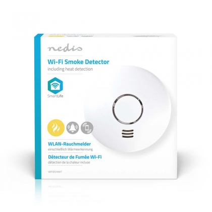 SmartLife Rookmelder | Wi-Fi | Warmtesensor | Batterij Gevoed | Levenscyclus sensor: 10 Jaar | EN 14604 | Max. batterijduur: 24 Maanden | 85 dB | Wit | 1 Stuks