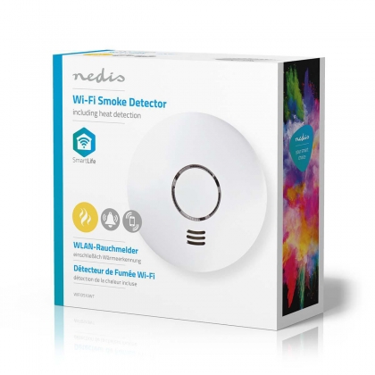 SmartLife Rookmelder | Wi-Fi | Warmtesensor | Batterij Gevoed | Levenscyclus sensor: 10 Jaar | EN 14604 | Max. batterijduur: 24 Maanden | 85 dB | Wit | 1 Stuks