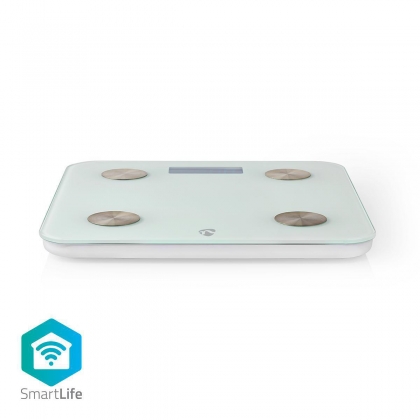 SmartLife Personenweegschaal | Wi-Fi | BMR / Botten / Gewicht / Spieren / Vet / Water | 8 | Piekbelasting: 180 kg | Android™ / IOS | Glas | Wit