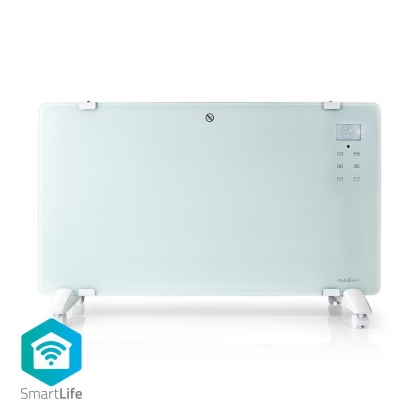 SmartLife Convectorkachel | Wi-Fi | Geschikt voor badkamer | Glazen Paneel | 2000 W | 2 Warmte Standen | LED | 15 - 35 °C | Instelbare thermostaat | Wit